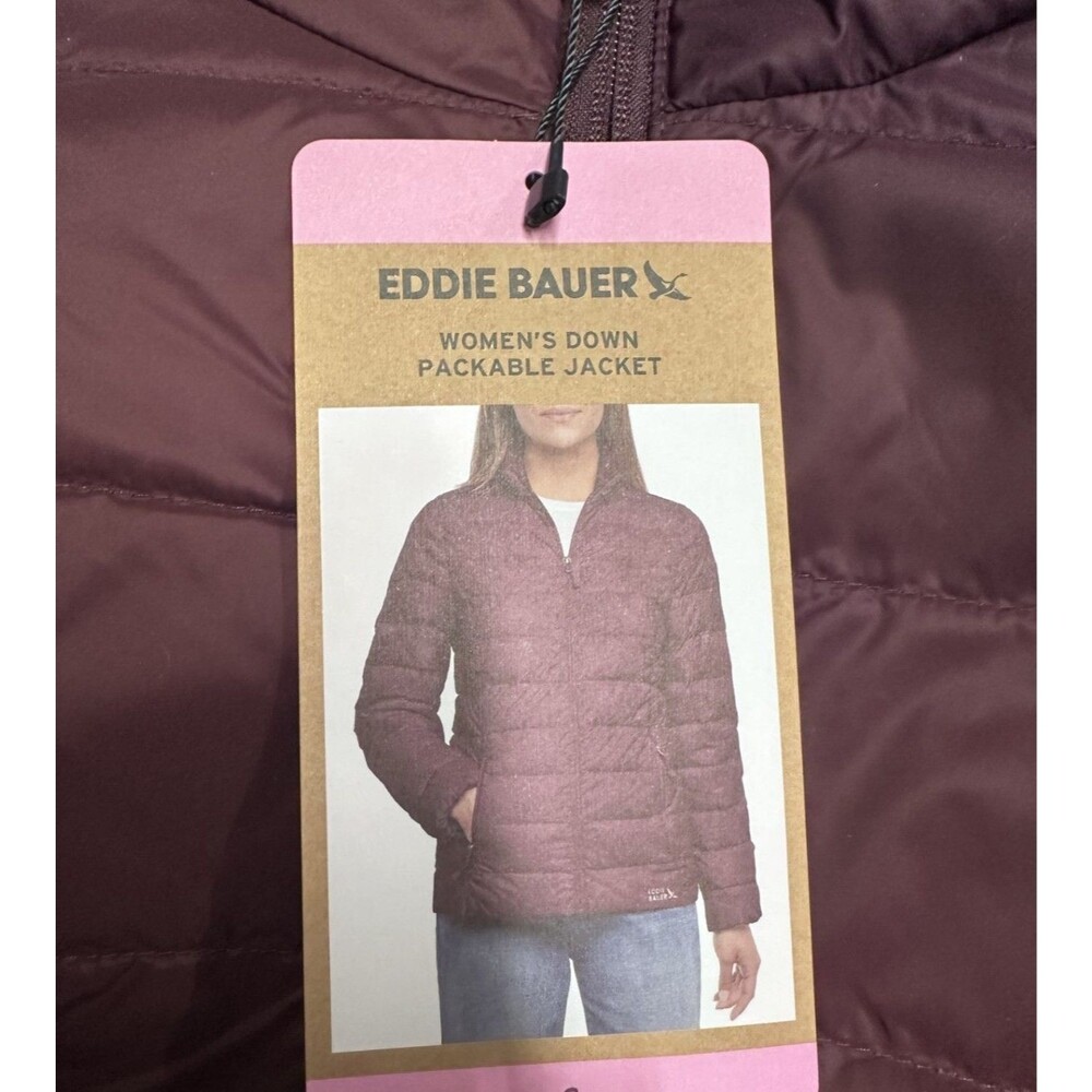 Eddie Bauer Women's 650 Down Packable Quilted Jacket Red / Maroon  NWT Sz MED